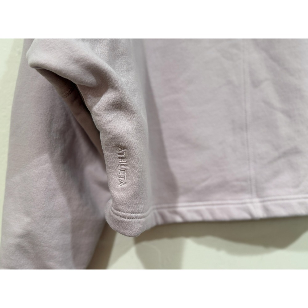 Athleta Coaster Luxe Sweatshirt Lavender Purple Cropped Pullover Fleece Size S - Picture 4 of 7